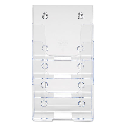 deflecto 4-Compartment DocuHolder, Booklet Size, 6.88w x 6.25d x 10h, Clear