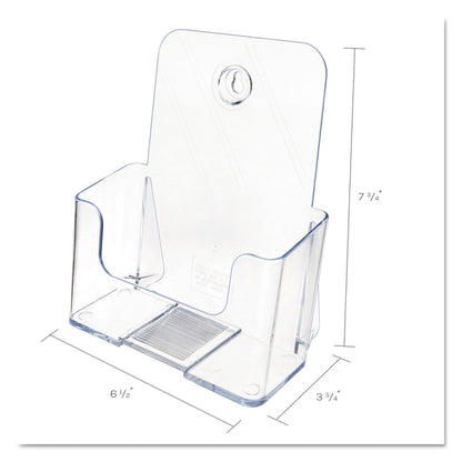 deflecto DocuHolder for Countertop/Wall-Mount, Booklet Size, 6.5w x 3.75d x 7.75h, Clear