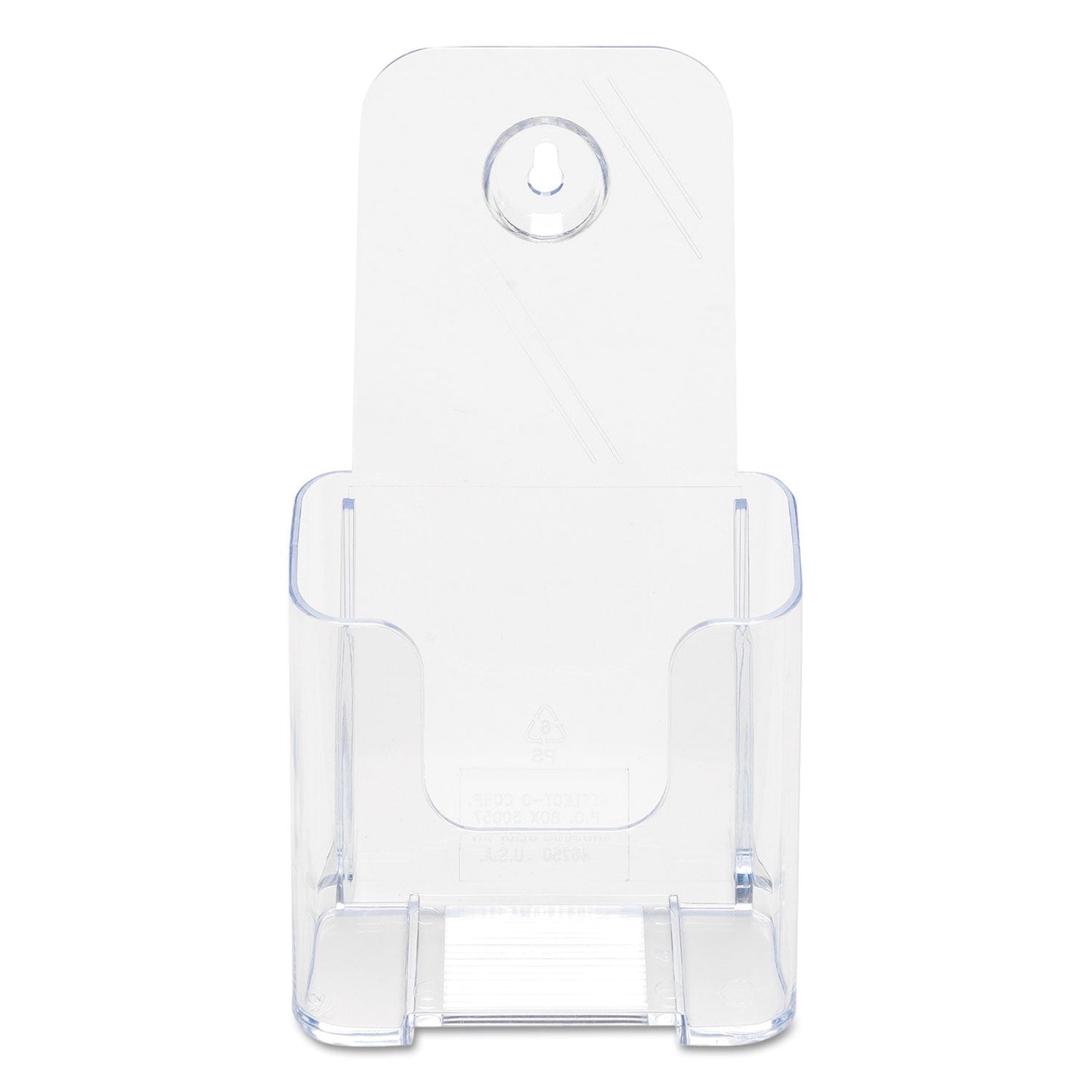 deflecto DocuHolder for Countertop/Wall-Mount, Leaflet Size, 4.25w x 3.25d x 7.75h, Clear
