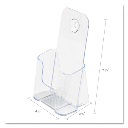 deflecto DocuHolder for Countertop/Wall-Mount, Leaflet Size, 4.25w x 3.25d x 7.75h, Clear
