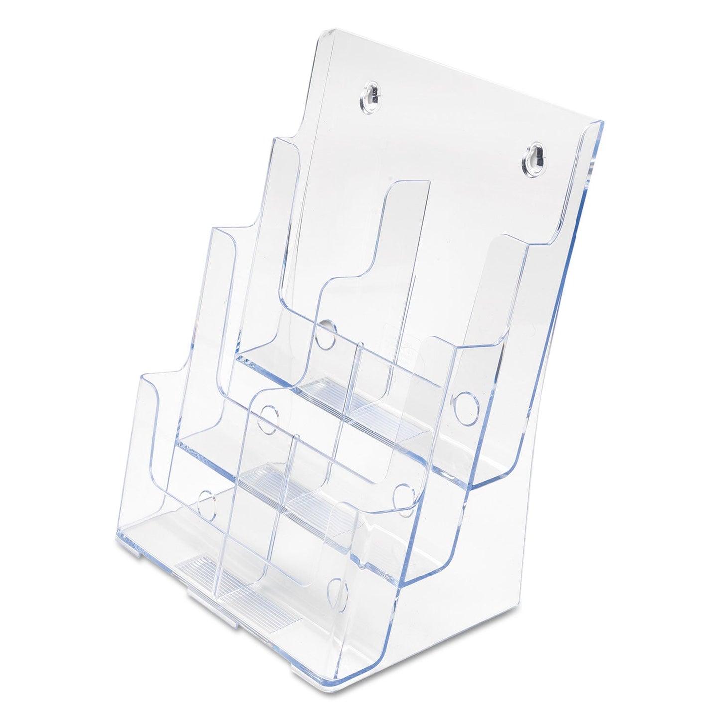 deflecto 6-Compartment DocuHolder, Leaflet Size, 9.63w x 6.25d x 12.63h, Clear
