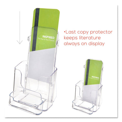 deflecto DocuHolder for Countertop/Wall-Mount w/Card Holder, 4.38w x 4.25d x 7.75h, Clear