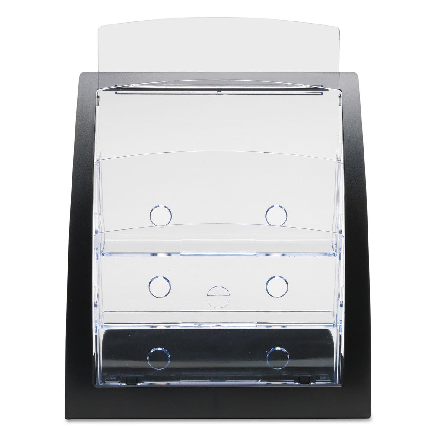 deflecto 3-Tier Literature Holder, Leaflet Size, 11.25w x 6.94d x 13.31h, Black
