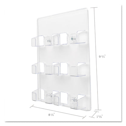 deflecto 6-Pocket Business Card Holder, Holds 480 Cards, 8.5 x 1.63 x 9.75, Plastic, Clear