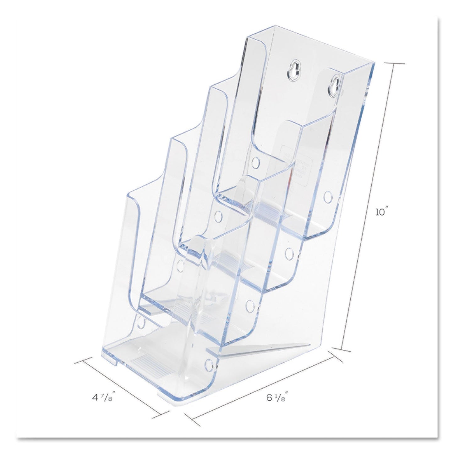 deflecto 4-Compartment DocuHolder, Leaflet Size, 4.88w x 6.13d x 10h, Clear