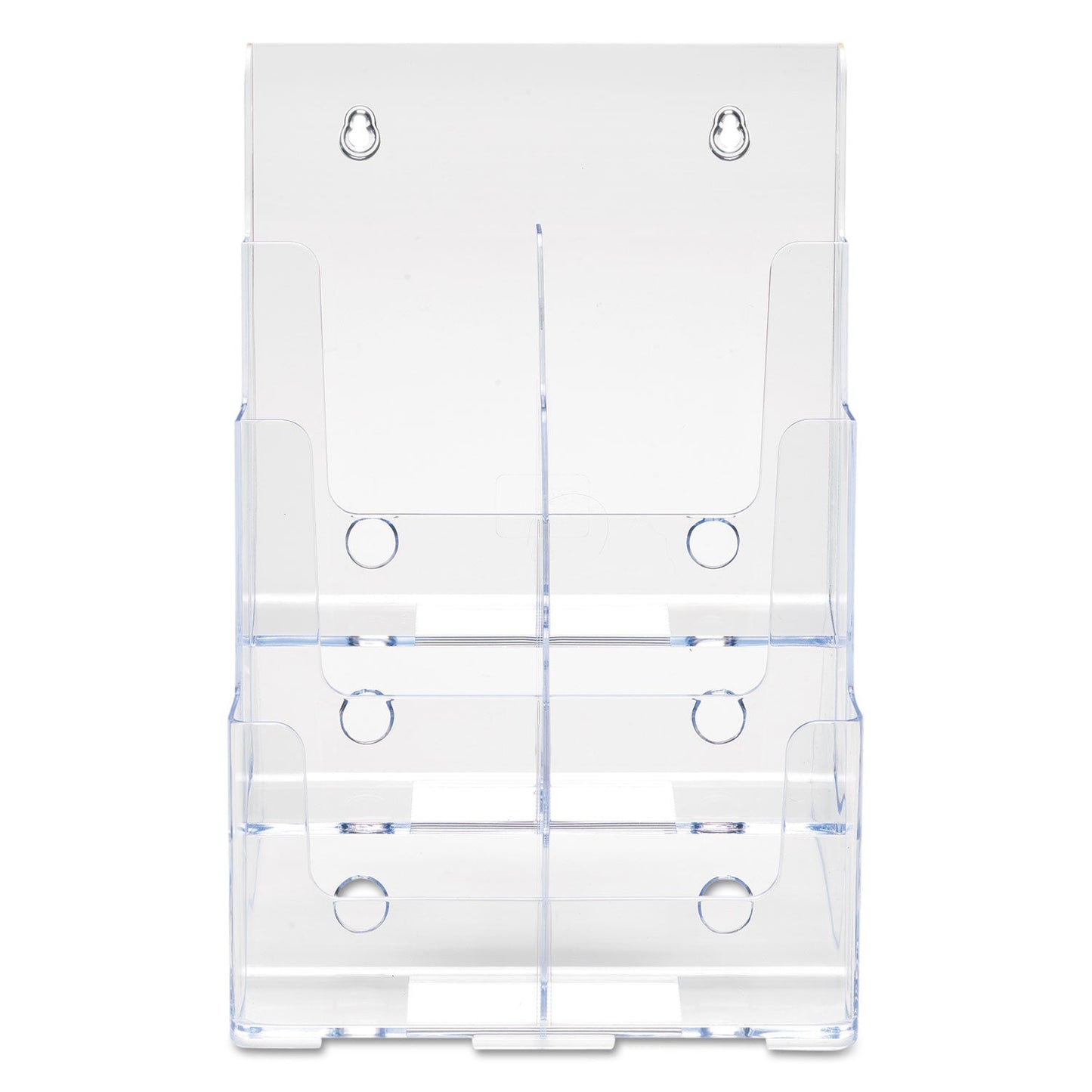 deflecto 6-Compartment DocuHolder, Leaflet Size, 9.63w x 6.25d x 12.63h, Clear
