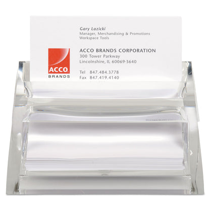 Swingline Stratus Acrylic Business Card Holder, Holds 40 3.5 x 2 Cards, 3.5 x 4.5 x 2.25, Clear