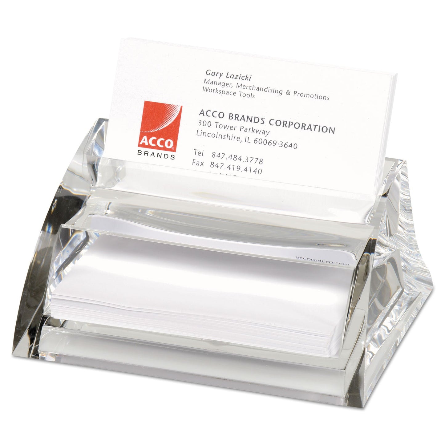 Swingline Stratus Acrylic Business Card Holder, Holds 40 3.5 x 2 Cards, 3.5 x 4.5 x 2.25, Clear