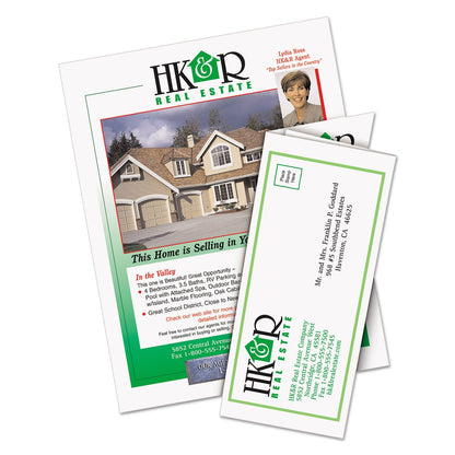 Avery Tri-Fold Brochures, 92 Bright, 85 lb Text Weight, 8.5 x 11, Matte White, 100/Pack