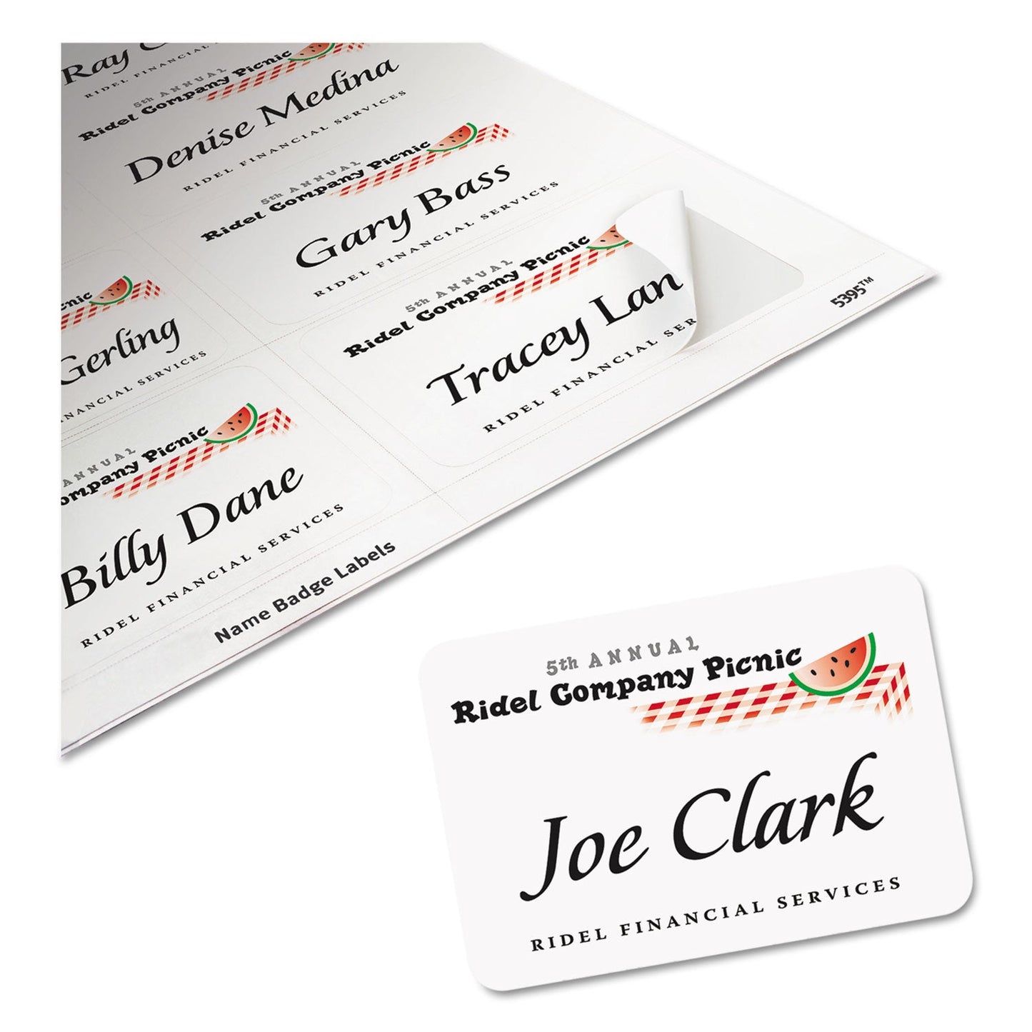 Avery Flexible Adhesive Name Badge Labels, 3.38 x 2.33, White, 400/Box