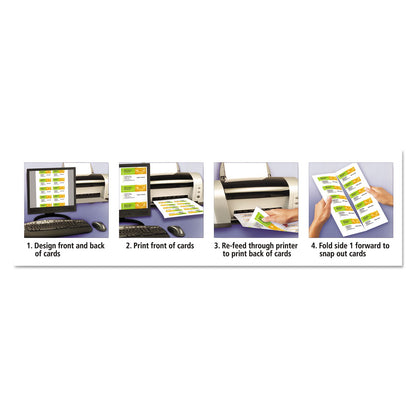Avery Clean Edge Business Cards, Laser, 2 x 3.5, Ivory, 200 Cards, 10 Cards/Sheet, 20 Sheets/Pack