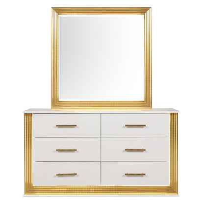 Obsession - 6 Drawer LED Dresser - White