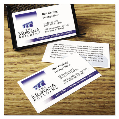 Avery True Print Clean Edge Business Cards, Inkjet, 2 x 3.5, White, 200 Cards, 10 Cards/Sheet, 20 Sheets/Pack