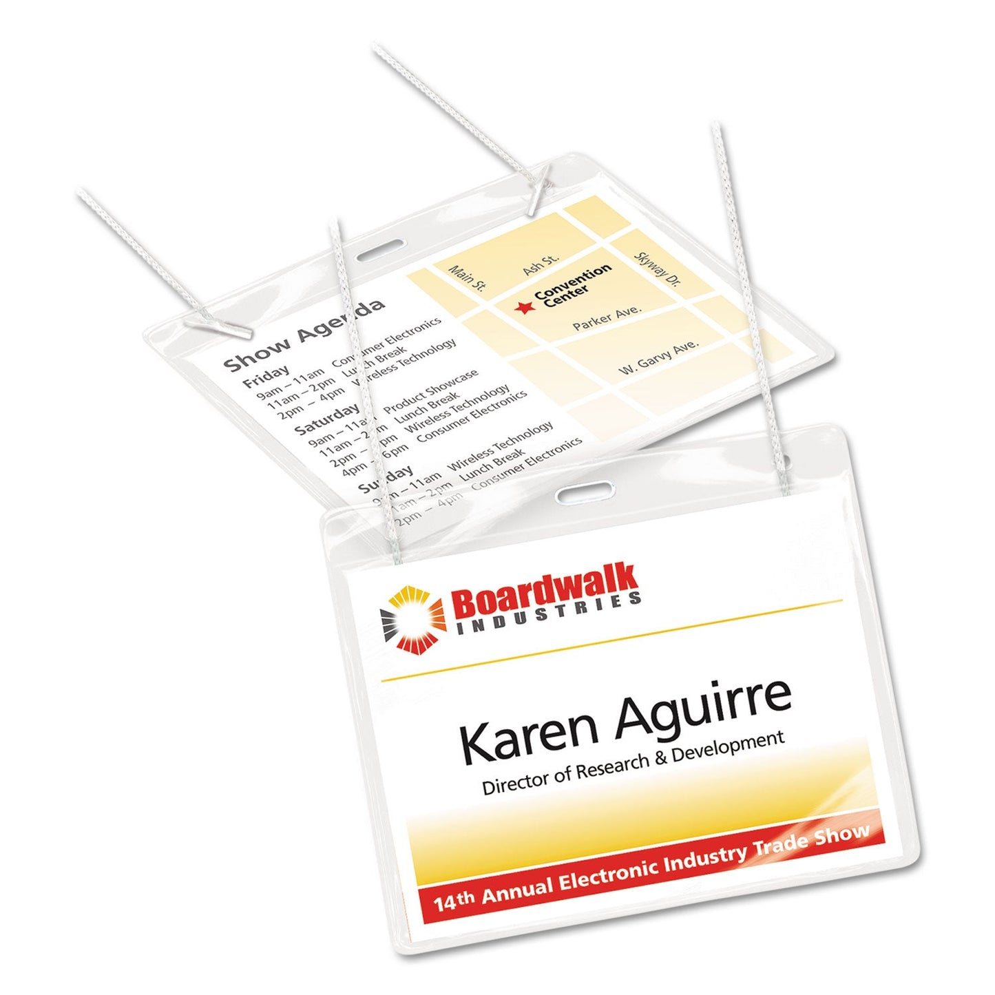 Avery Necklace-Style Badge Holder w/Laser/Inkjet Insert, Top Load, 4 x 3, WE, 50/Box