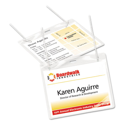 Avery Necklace-Style Badge Holder w/Laser/Inkjet Insert, Top Load, 4 x 3, WE, 50/Box