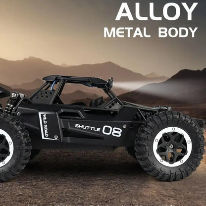 Alloy Remote Control Off-Road Vehicle, 1:16 Scale, 2.4Ghz Wireless Remote Control, Equipped with LED Headlights, Available in Black, Blue and Orange, with Shock Absorption Function.