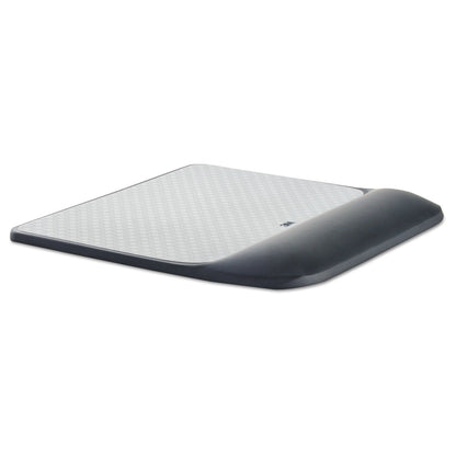 3M Mouse Pad with Precise Mousing Surface and Gel Wrist Rest, 8.5 x 9, Gray/Black