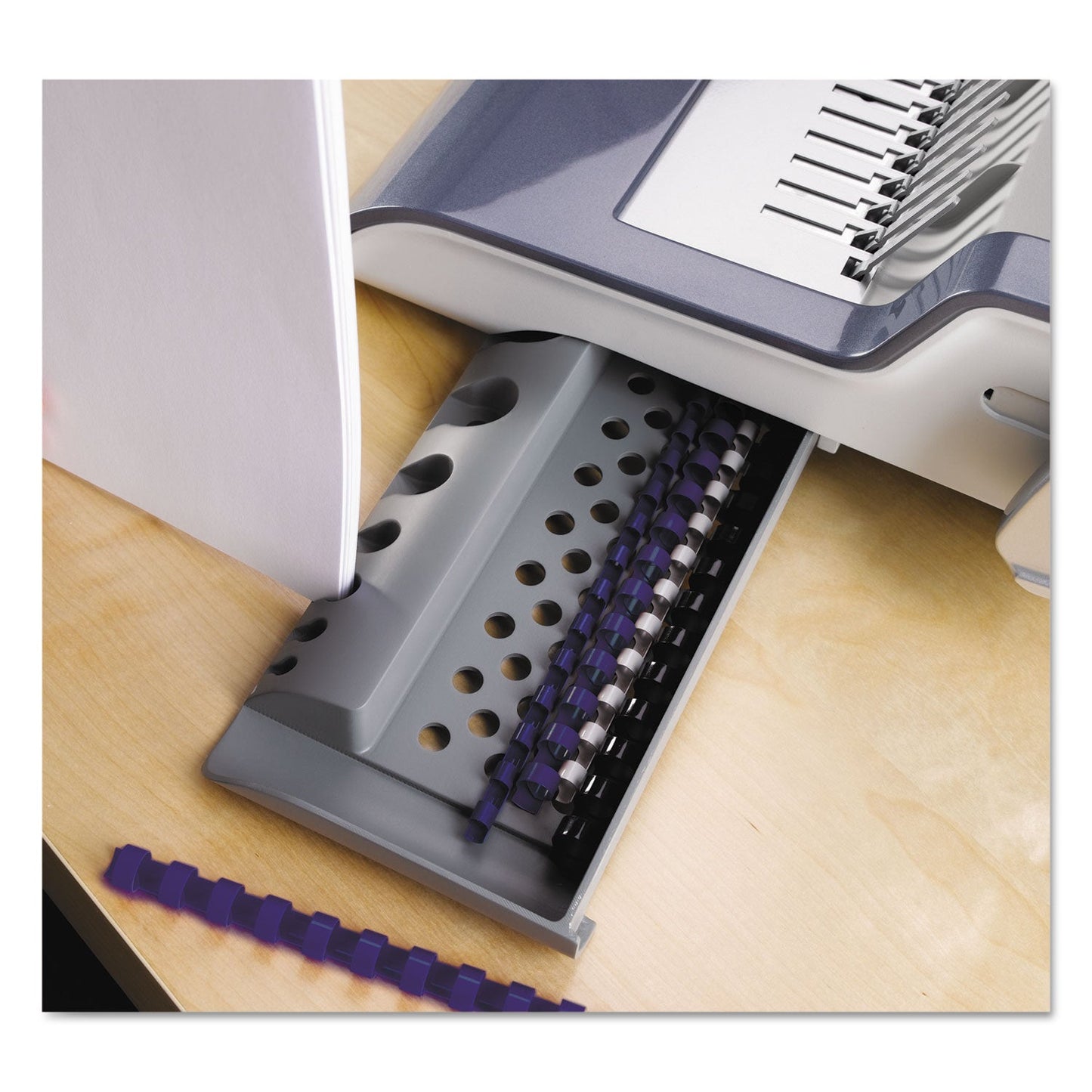 Fellowes Quasar 500 Electric Comb Binding System, 500 Sheets, 16.88 x 15.38 x 5.13, Metallic Gray