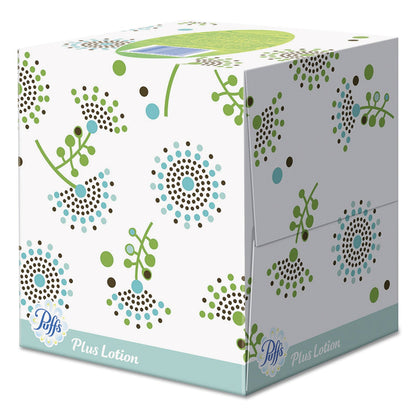 Puffs Plus Lotion Facial Tissue, 1-Ply, White, 56 Sheets/Box, 24 Boxes/Carton