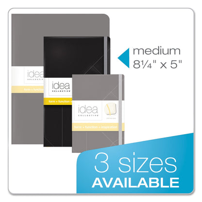 TOPS Idea Collective Journal, Hardcover with Elastic Closure, 1 Subject, Wide/Legal Rule, Black Cover, 8.25 x 5, 120 Sheets