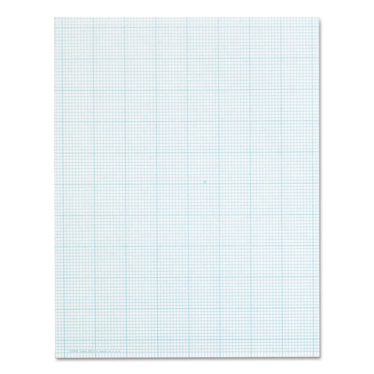 TOPS Cross Section Pads, Cross-Section Quadrille Rule (10 sq/in, 1 sq/in), 50 White 8.5 x 11 Sheets