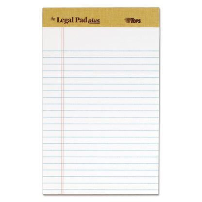 TOPS "The Legal Pad" Plus Ruled Perforated Pads with 40 pt. Back, Narrow Rule, 50 White 5 x 8 Sheets, Dozen