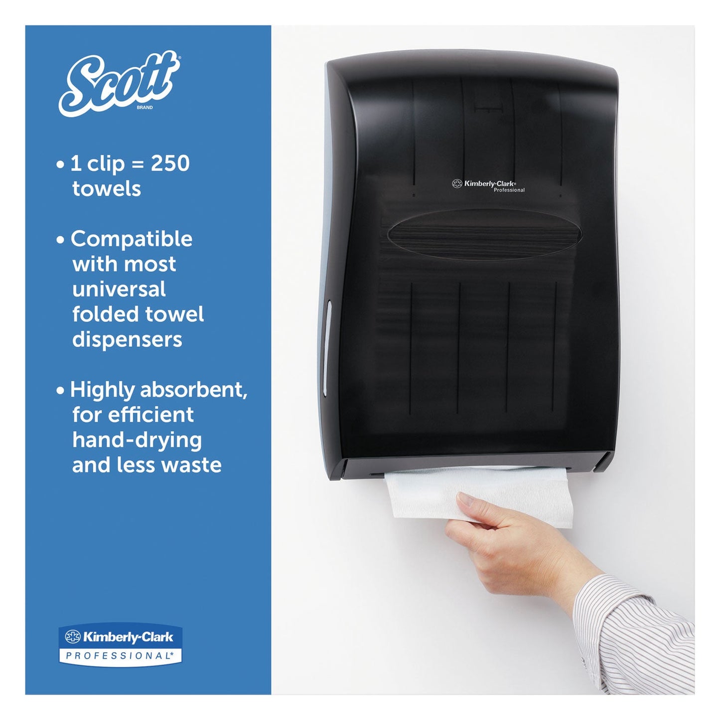 Scott Essential Multi-Fold Towels, Absorbency Pockets, 9.2 x 9.4, White, 250/Packs, 16 Pack/Carton