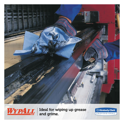 WypAll L40 Wiper, 1/4 Fold, Blue, 12.5 x 12, 56/Box, 12 Boxes/Carton