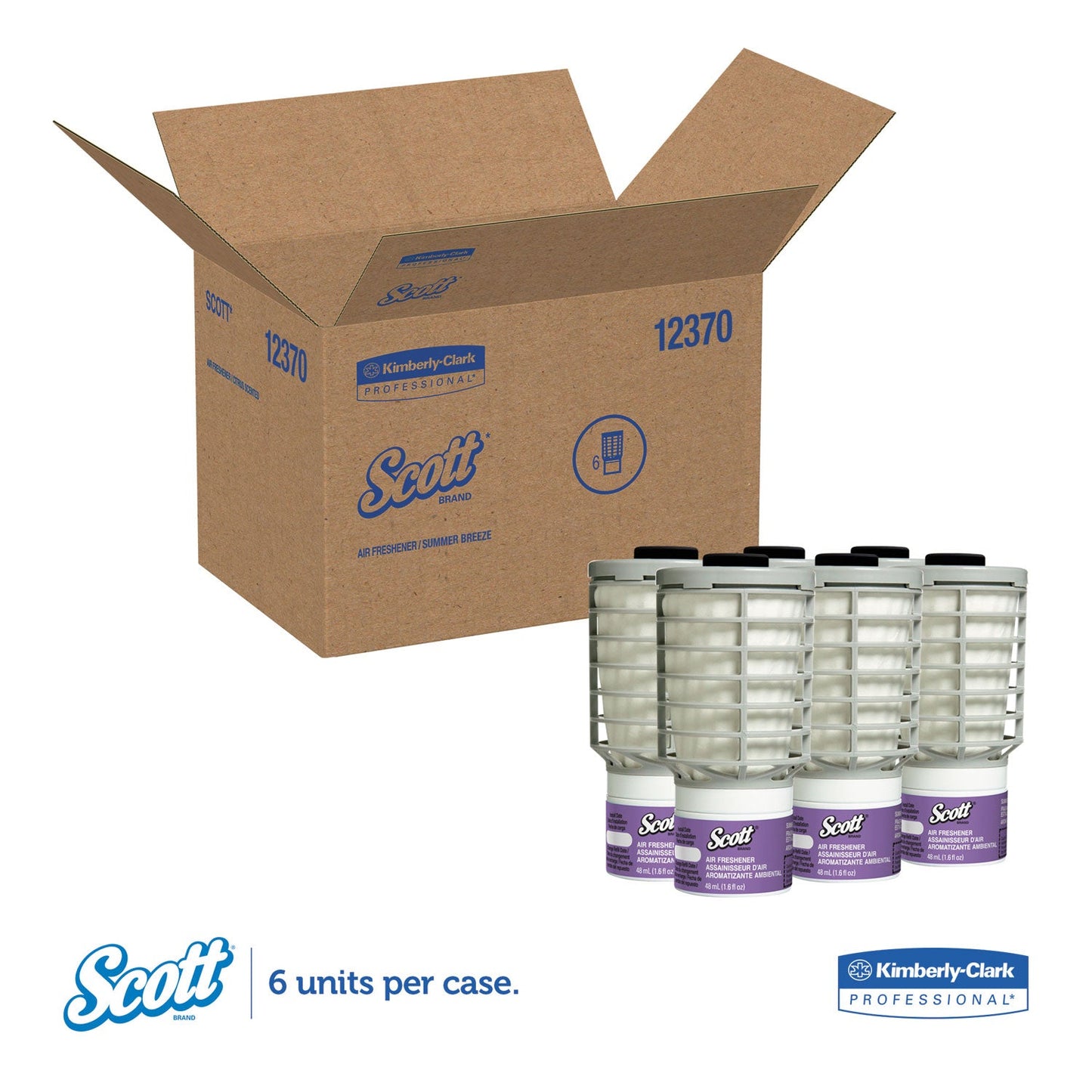 Scott Essential Continuous Air Freshener Refill, Summer Fresh, 48 mL Cartridge, 6/Carton