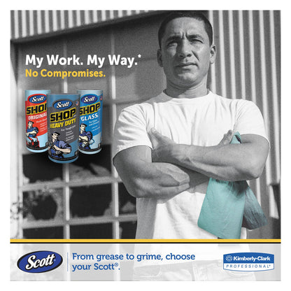 Scott Shop Towels, Standard Roll, 1-Ply, 9.4 x 11, Blue, 55/Roll, 30 Rolls/Carton