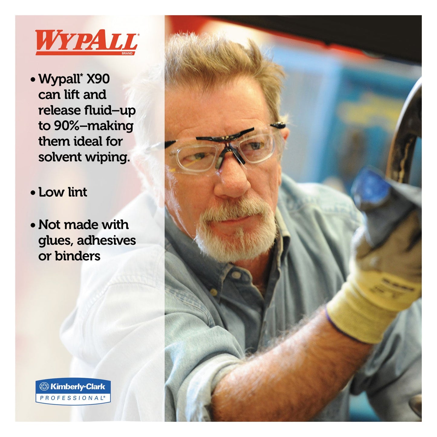 WypAll X90 Cloths, POP-UP Box, 2-Ply, 8.3 x 16.8, Denim Blue, 68/Box, 5 Boxes/Carton