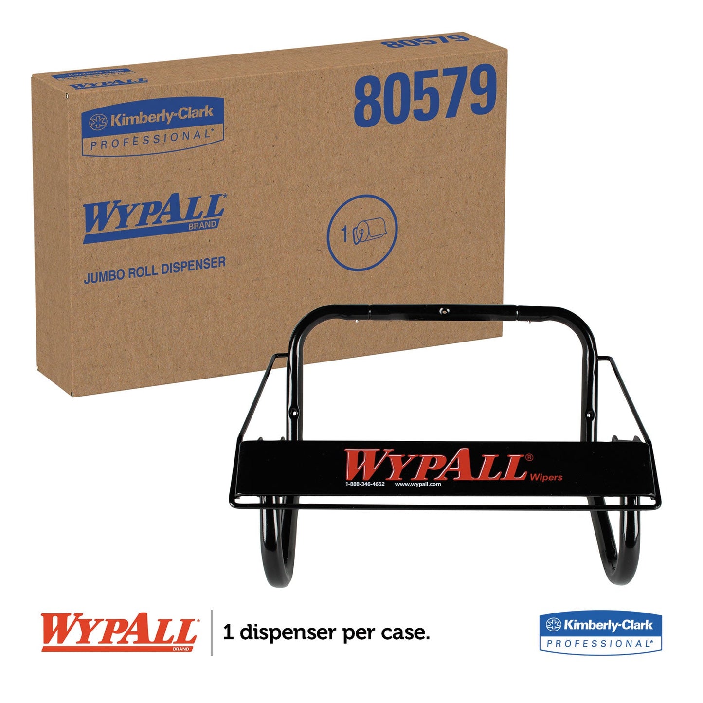 WypAll Jumbo Roll Dispenser, 16.8 x 8.8 x 10.8, Black