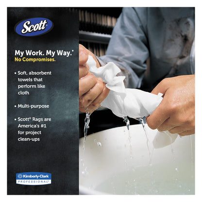 Scott Rags in a Box, POP-UP Box, 10 x 12, White, 200/Box, 8 Boxes/Carton