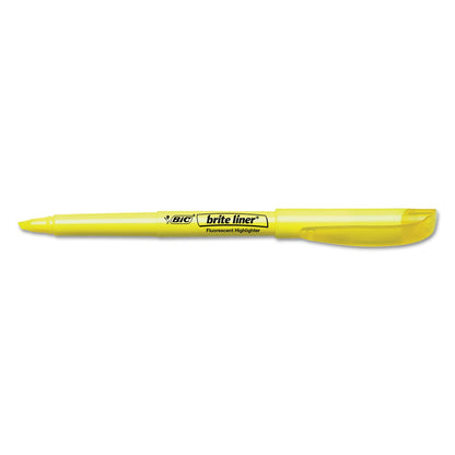 BIC Brite Liner Highlighter Value Pack, Yellow Ink, Chisel Tip, Yellow/Black Barrel, 24/Pack