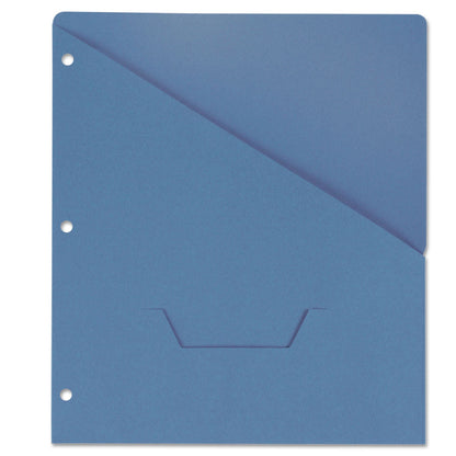 Universal Slash-Cut Pockets for Three-Ring Binders, Jacket, Letter, 11 Pt., Blue, 10/Pack