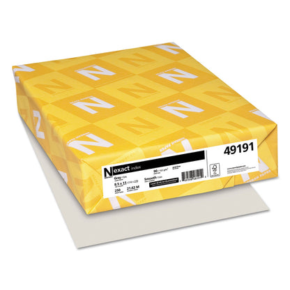 Neenah Paper Exact Index Card Stock, 90 lb Index Weight, 8.5 x 11, Gray, 250/Pack