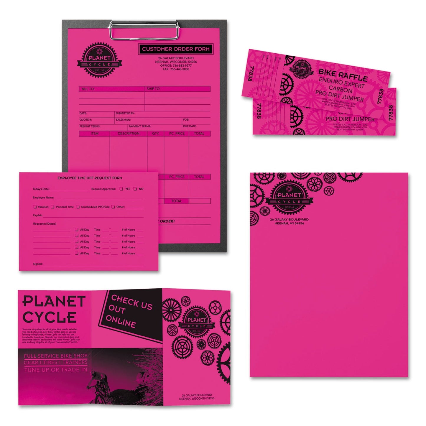 Astrobrights Color Paper, 24 lb Bond Weight, 8.5 x 11, Fireball Fuchsia, 500/Ream