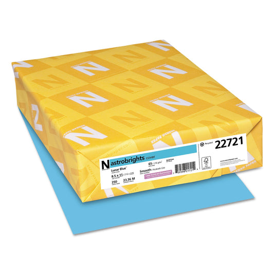 Astrobrights Color Cardstock, 65 lb Cover Weight, 8.5 x 11, Lunar Blue, 250/Pack