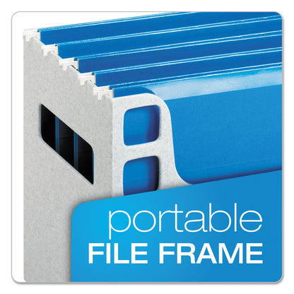 Pendaflex Desktop File With Hanging Folders, Letter Size, 6" Long, Granite
