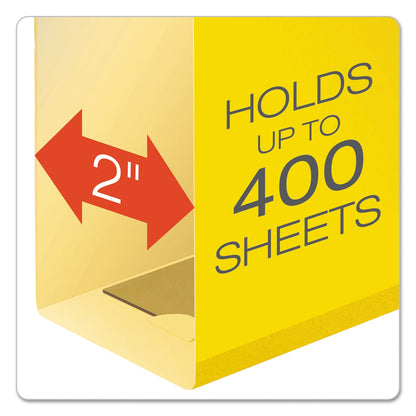 Pendaflex Extra Capacity Reinforced Hanging File Folders with Box Bottom, 2" Capacity, Letter Size, 1/5-Cut Tabs, Yellow, 25/Box