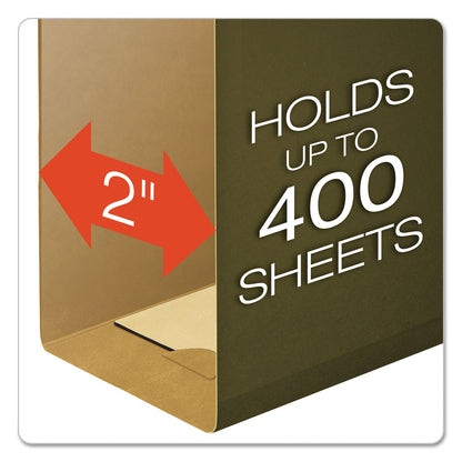 Pendaflex Extra-Capacity SureHook Hanging Folders, 2" Capacity, Letter Size, 1/5-Cut Tabs, Standard Green, 20/Box