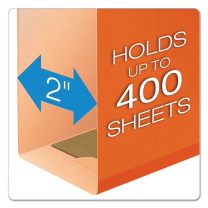 Pendaflex Extra Capacity Reinforced Hanging File Folders with Box Bottom, 2" Capacity, Letter Size, 1/5-Cut Tabs, Orange, 25/Box