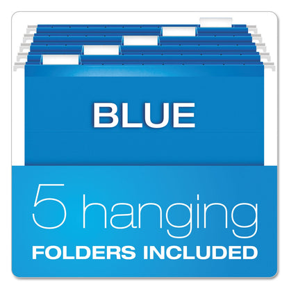 Pendaflex Desktop File With Hanging Folders, Letter Size, 6" Long, Granite