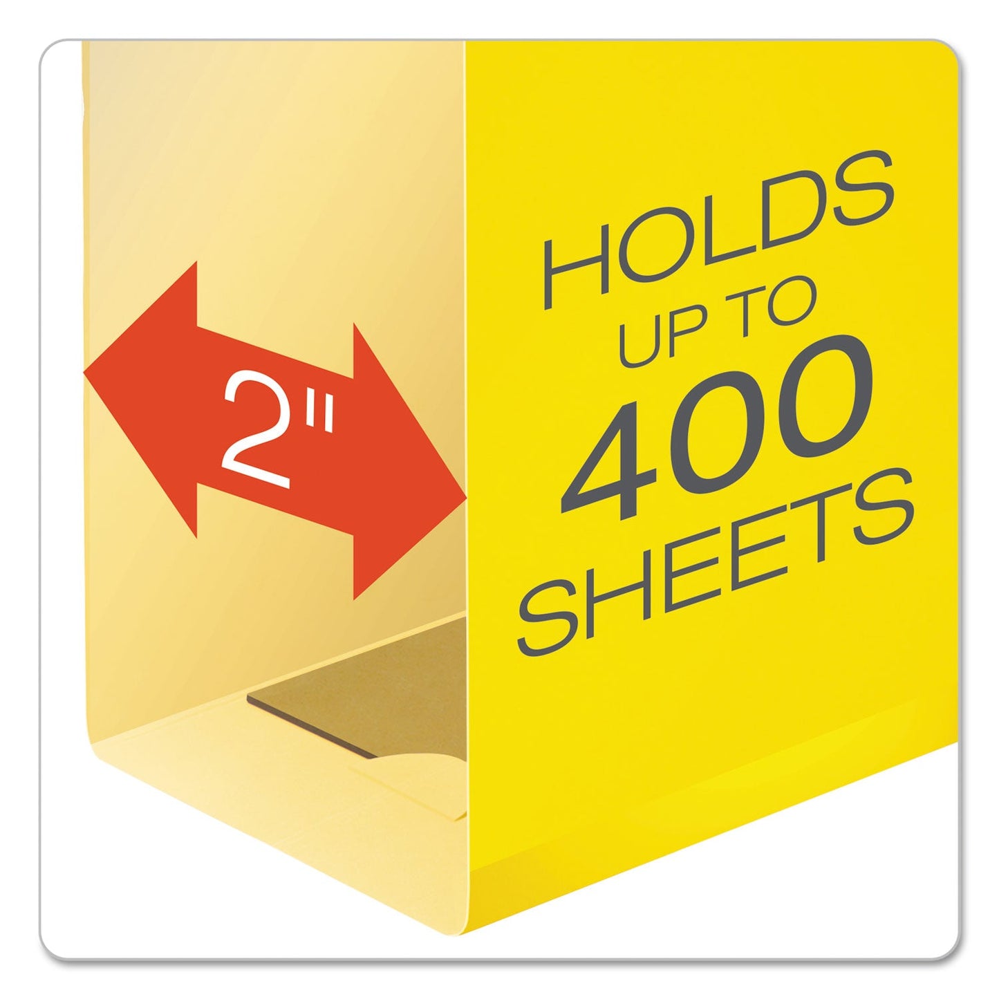 Pendaflex Extra Capacity Reinforced Hanging File Folders with Box Bottom, 2" Capacity, Legal Size, 1/5-Cut Tabs, Yellow, 25/Box