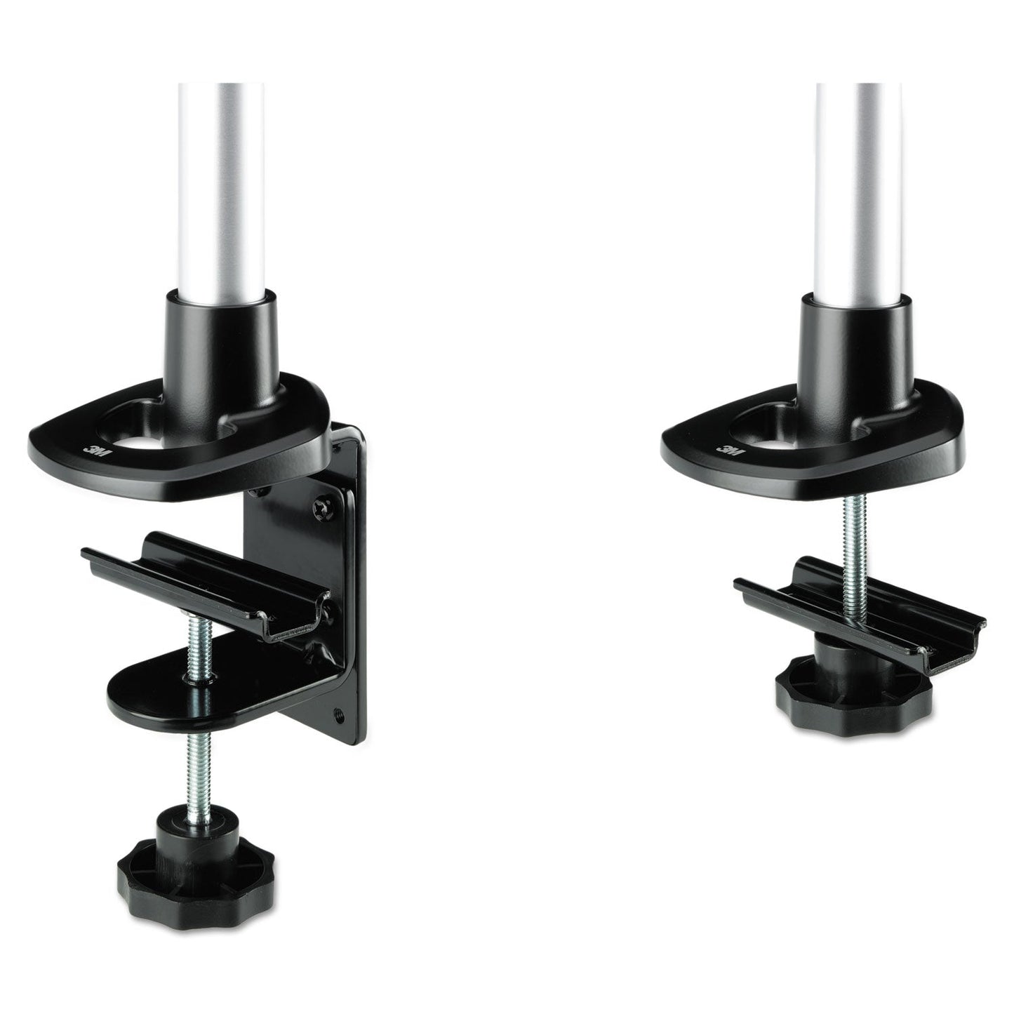 3M Dual Monitor Swivel Arm, 360 Degree Rotation, +15 Degree/-90 Degree Tilt, 180 Degree Pan, Black/Gray, Supports 30 lb