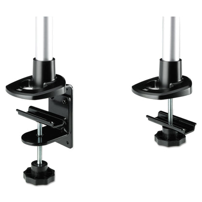 3M Dual Monitor Swivel Arm, 360 Degree Rotation, +15 Degree/-90 Degree Tilt, 180 Degree Pan, Black/Gray, Supports 30 lb