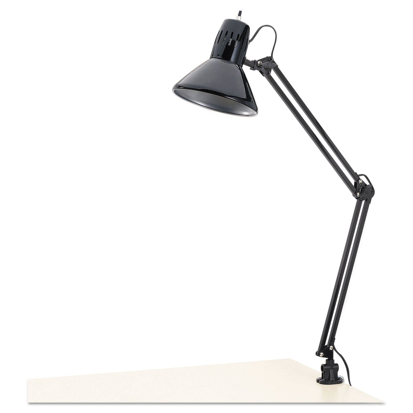 Alera Architect Lamp, Adjustable, Clamp-on, 6.75"w x 20"d x 28"h, Black