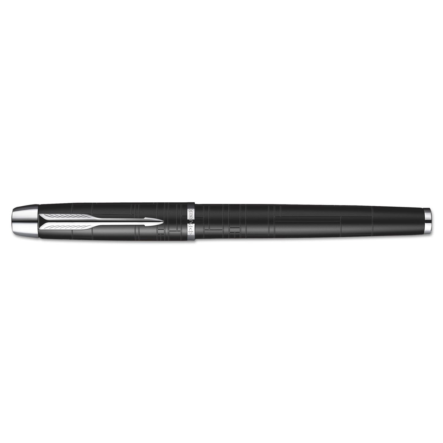 Parker IM Premium Roller Ball Pen, Stick, Fine 0.7 mm, Black Ink, Black/Chrome Barrel
