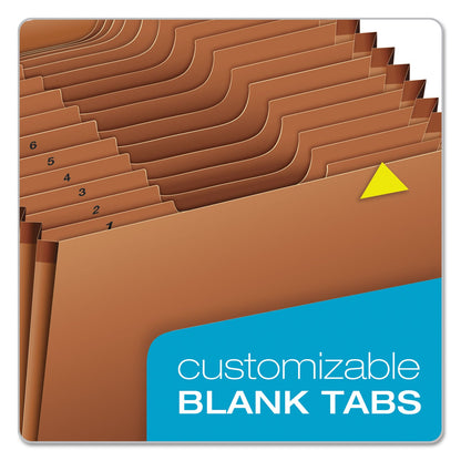 Pendaflex Heavy-Duty Expanding File with Reinforced Flap, 21 Sections, Elastic Cord Closure, 1/3-Cut Tabs, Legal Size, Redrope