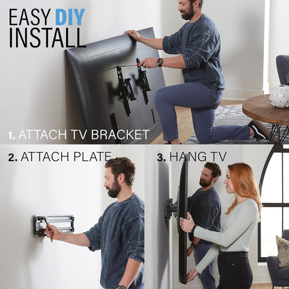 SANUS Extendable Tilting TV Wall Mount for 32”–90” Tvs up to 110 Lbs – 5.2” Extension for Easy Cable Access and Added Tilt, Tool-Free Tilt to Reduce Glare, Low Profile Design